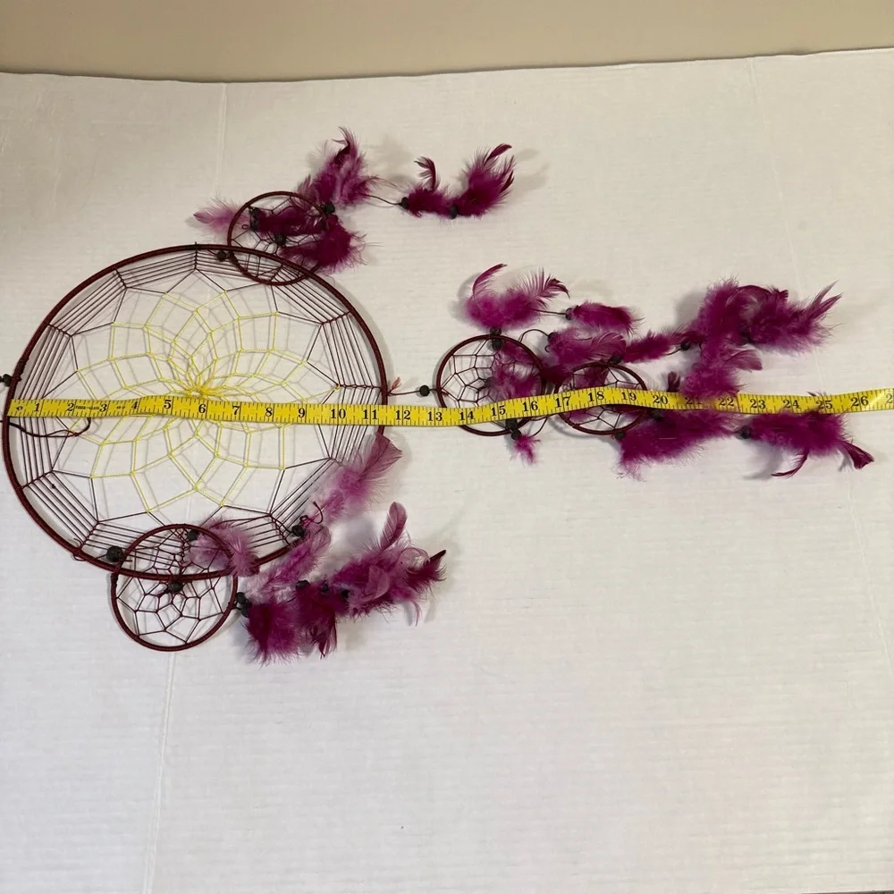 Purple Dream Catcher Large 2ft Dreamcatcher Handmade Feather Mobile Wall Decor